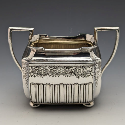 1900 年左右英國古董不列顛金屬茶具 4 件套 Walker 和 Hall